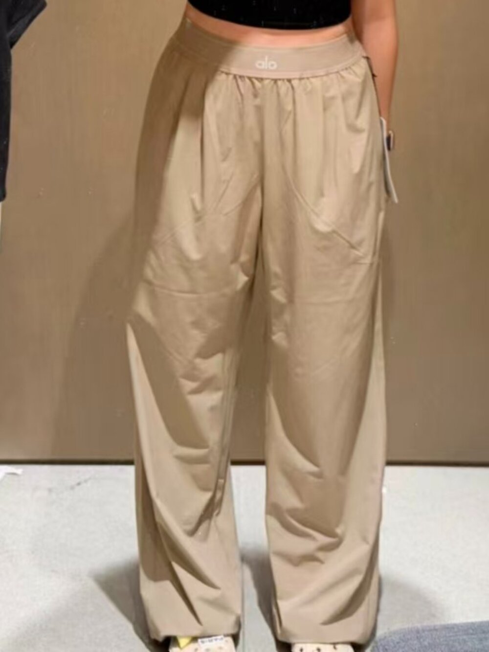 ALO Yoga Suit Up Trouser🍷GravelWide Leg Pants-Regular 30”🍒Chic|Everyday Wear - Picture 7 of 9